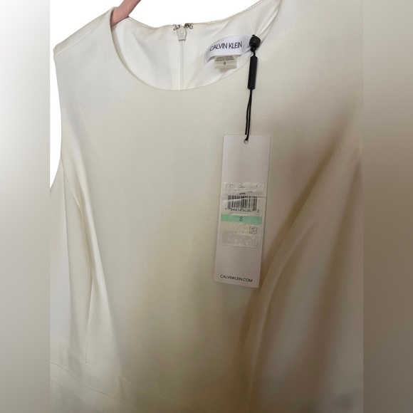 Sleeveless Round Neck Mesh Stripe Skirt Solid Fit and Flare Dress - Picture 9 of 9